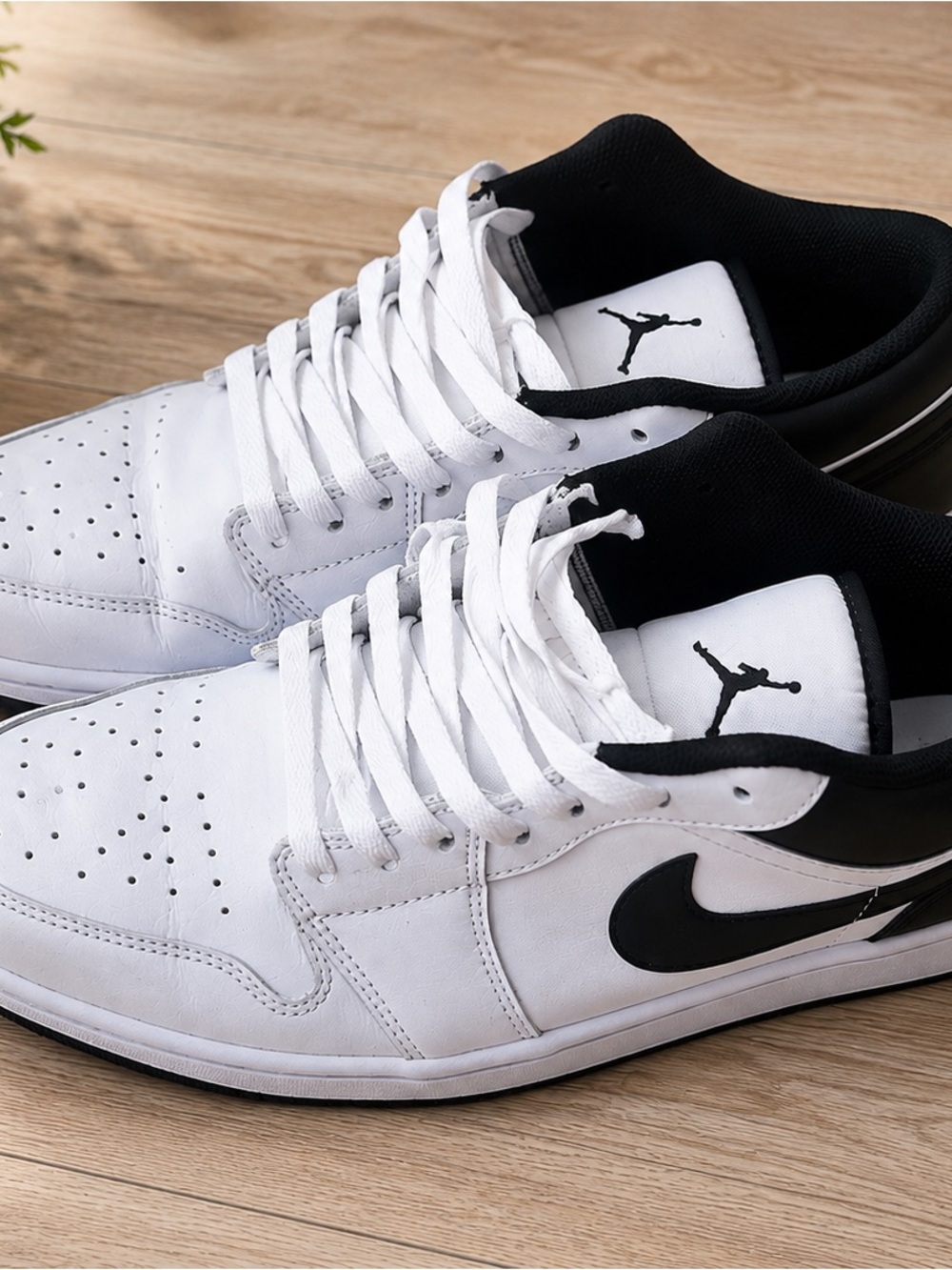 Nike White and Black Low-Top Sneakers - Classic Swoosh